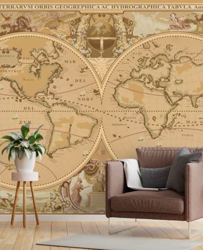 papel tapiz de mapa global de estilo antiguo