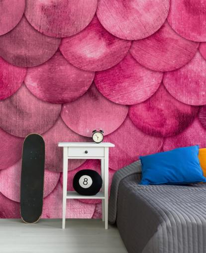 papel de parede rosa sereia escalas