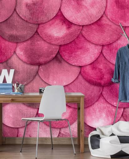 papel de parede rosa sereia escalas