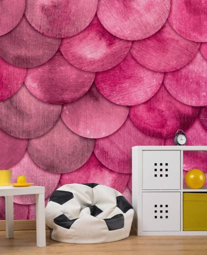 papel de parede rosa sereia escalas