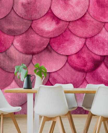 pink havfrue skalaer tapet