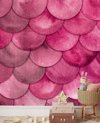 papier peint écailles sirène rose