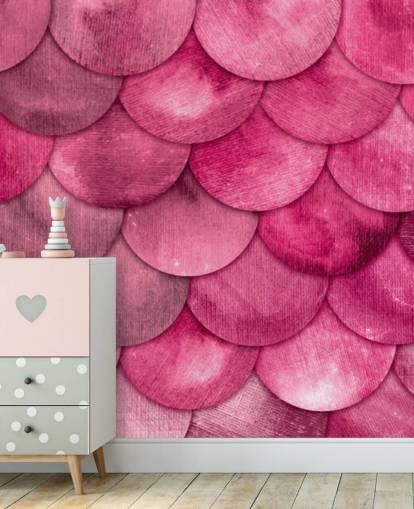 papel de parede rosa sereia escalas