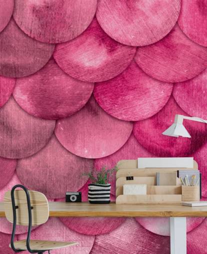 pink havfrue skalaer tapet
