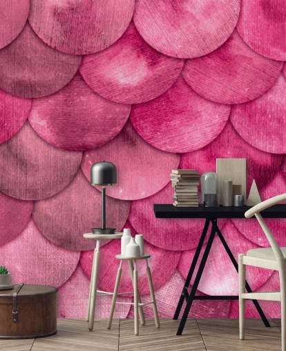 roze zeemeermin weegschaal behang