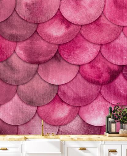 papel pintado de escamas de sirena rosa