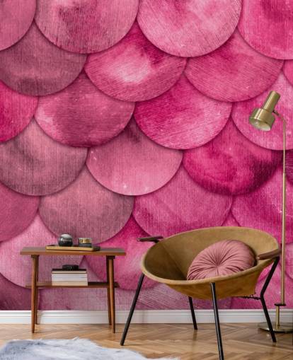 pink havfrue skalaer tapet