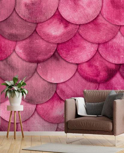 papel pintado de escamas de sirena rosa