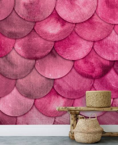 papel de parede rosa sereia escalas