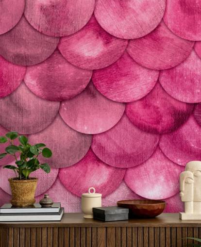 papel pintado de escamas de sirena rosa