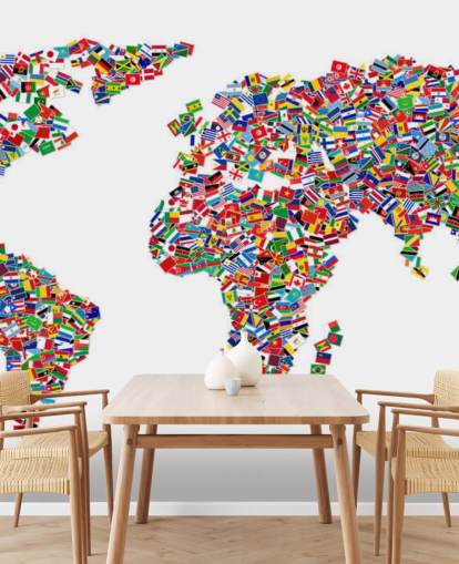 World Map Made from Flags Wallpaper World Map Made from Flags Wallpaper
