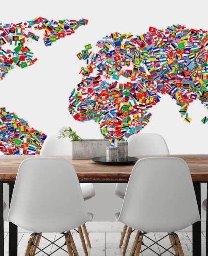 World Map Made from Flags Wallpaper