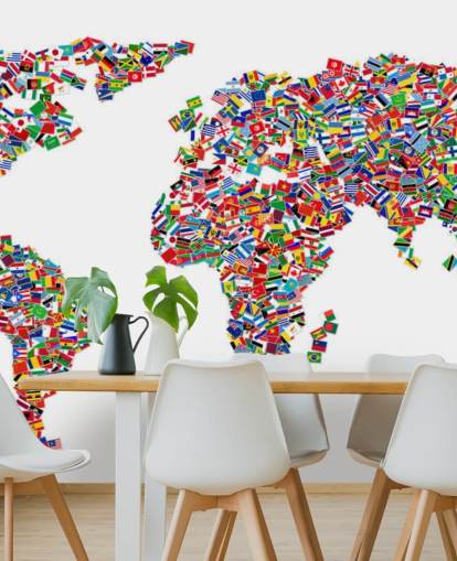World Map Made from Flags Wallpaper