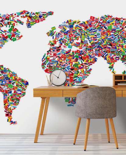 World Map Made from Flags Wallpaper