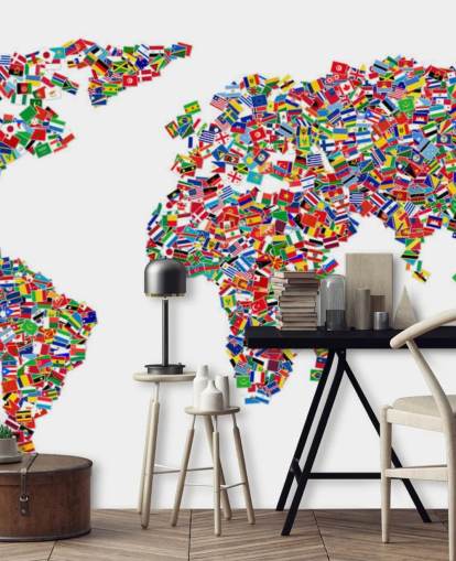 World Map Made from Flags Wallpaper World Map Made from Flags Wallpaper