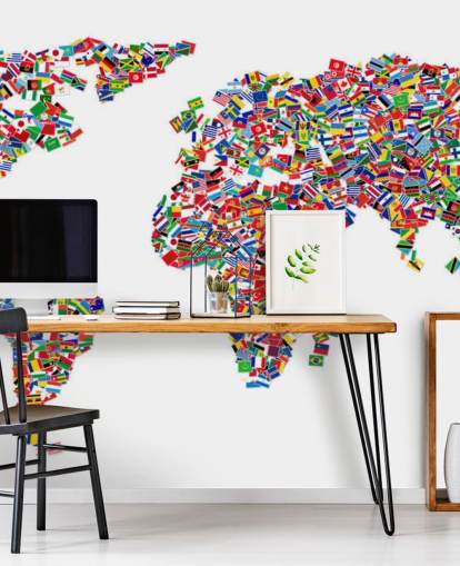 World Map Made from Flags Wallpaper