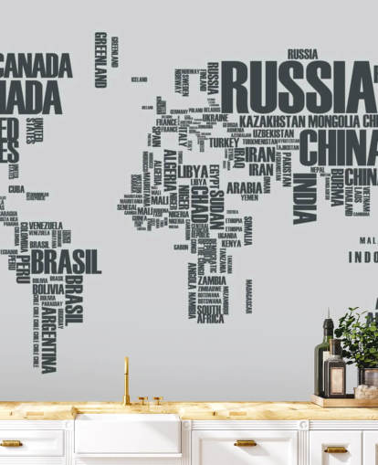 Fondo de pantalla mural de nube de palabras con mapa mundial Fondo de pantalla mural de nube de palabras con mapa mundial