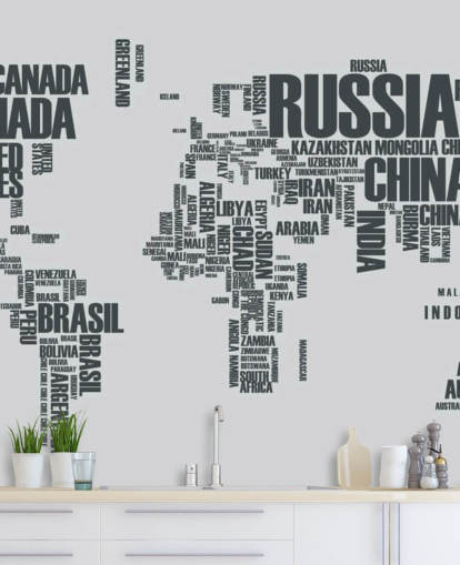 Världskarta Word Cloud Mural Bakgrund Världskarta Word Cloud Mural Bakgrund