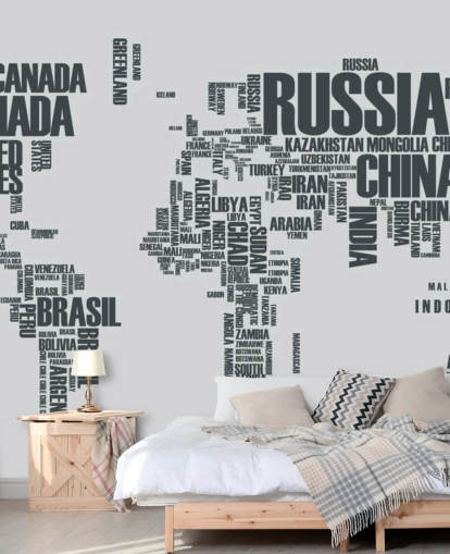 Verdenskart Word Cloud Mural Bakgrunn Verdenskart Word Cloud Mural Bakgrunn