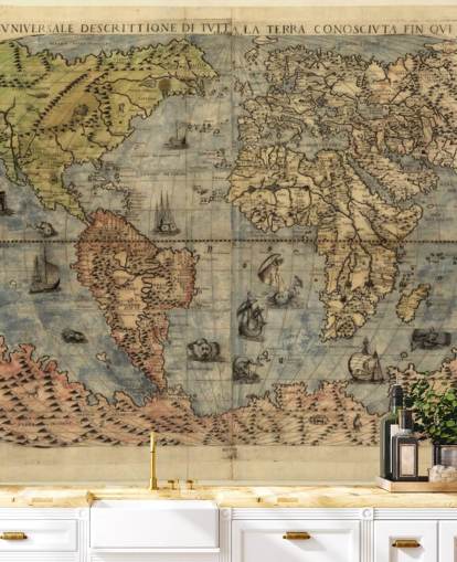 Mural de pared Mapa del mundo antiguo Mural de pared Mapa del mundo antiguo