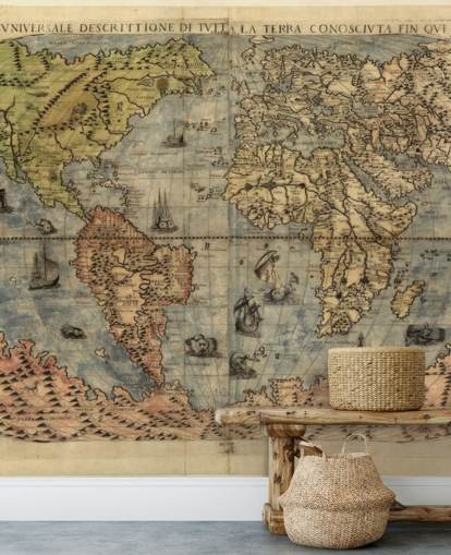 Mural de pared Mapa del mundo antiguo Mural de pared Mapa del mundo antiguo