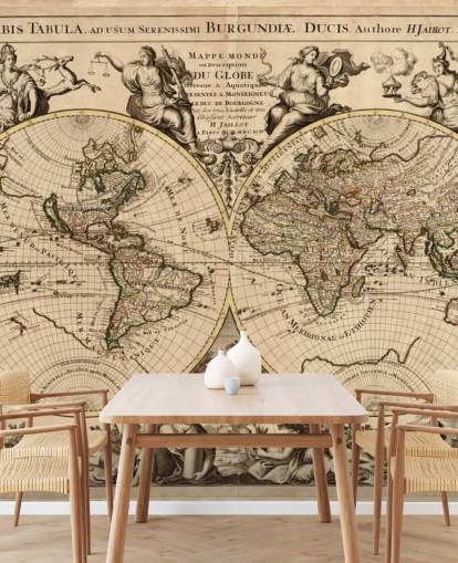 Vintage World Map Wall Mural Wallpaper