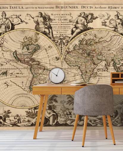 Papel de parede vintage do mapa mundial