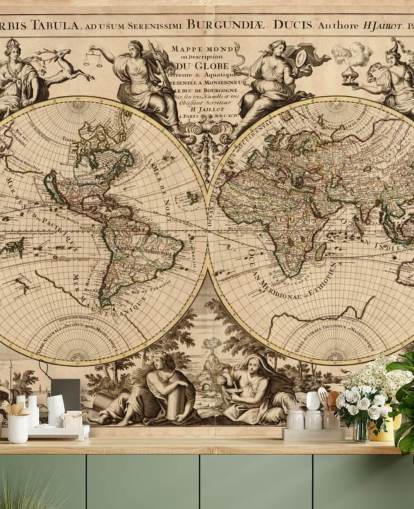 Papel de parede vintage do mapa mundial