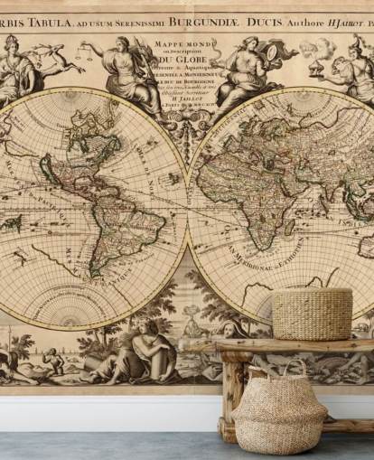 Vintage World Map Wall Mural Wallpaper