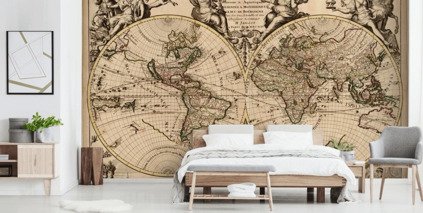 Vintage World Map Wall Mural Wallpaper