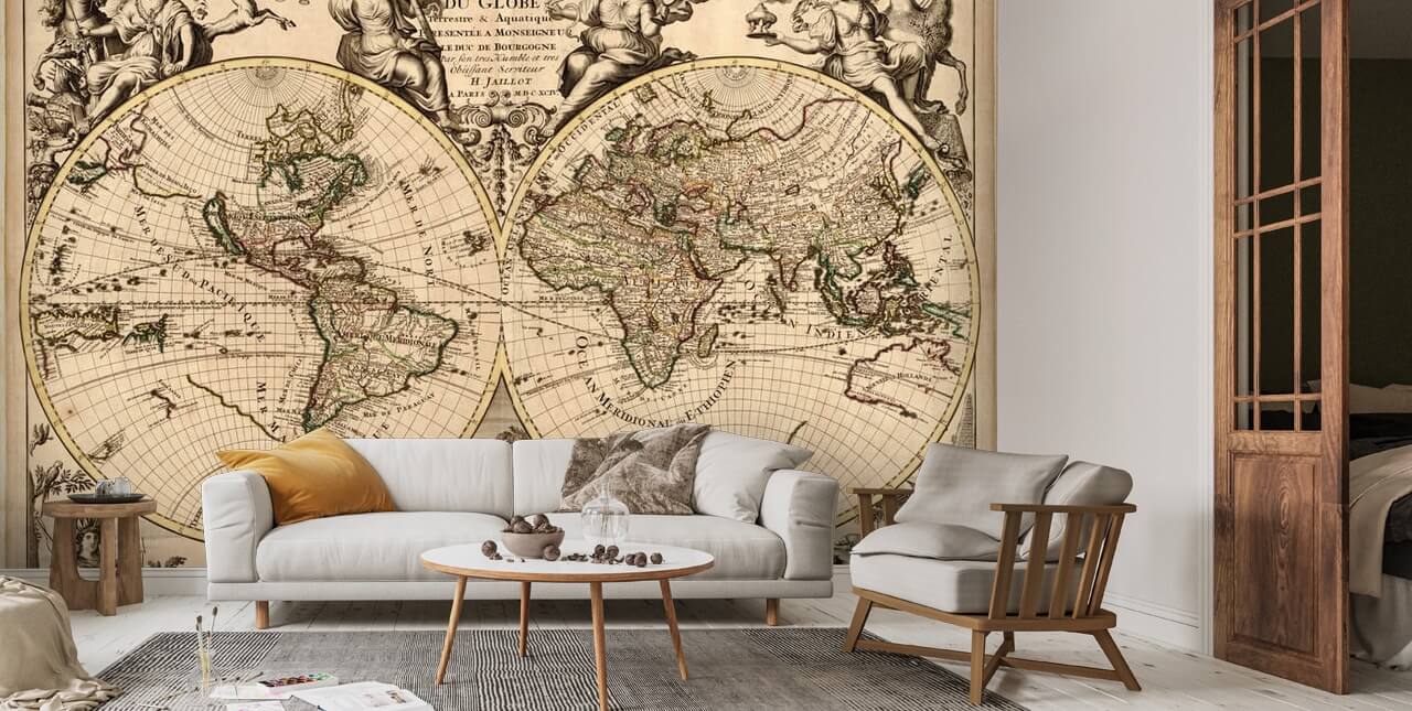HighQuality Antique Map Wallpaper Wallsauce US