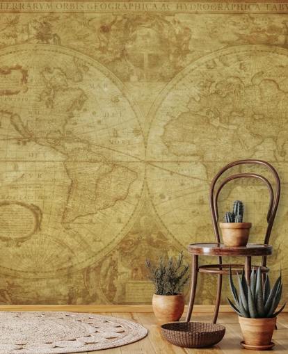 Carta da parati vintage con mappa