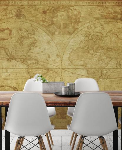 Papel pintado de mapa del mundo vintage