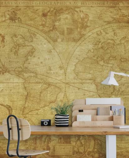 Papel pintado de mapa del mundo vintage