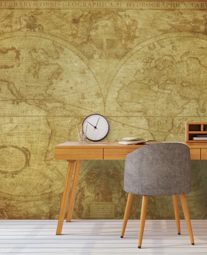 Carta da parati vintage con mappa