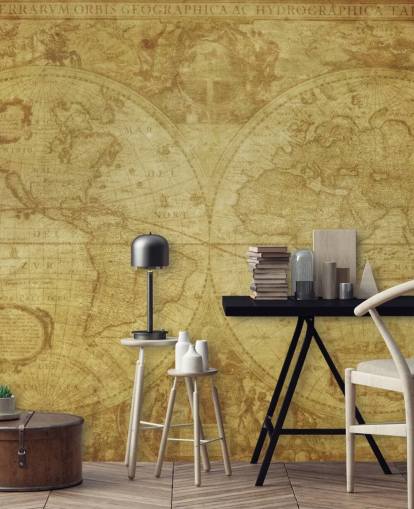 Papier Peint Carte du Monde Vintage