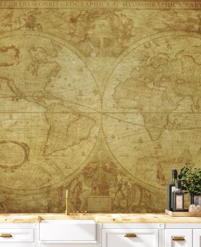Papel pintado de mapa del mundo vintage