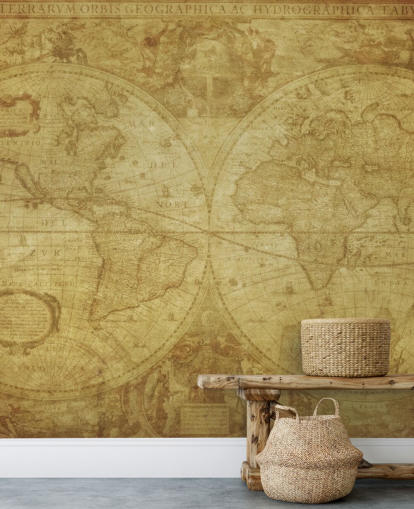 Papel pintado de mapa del mundo vintage