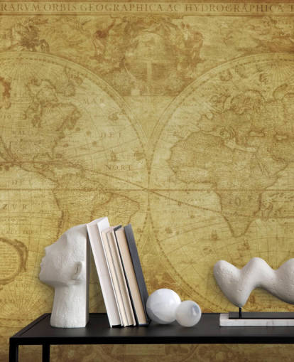 Papel pintado de mapa del mundo vintage