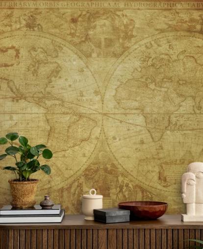 Vintage World Map Wallpaper