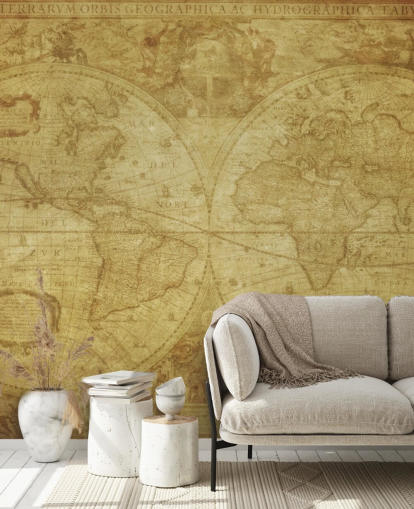 Vintage World Map Wallpaper