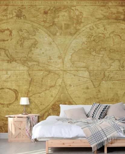 Papel pintado de mapa del mundo vintage