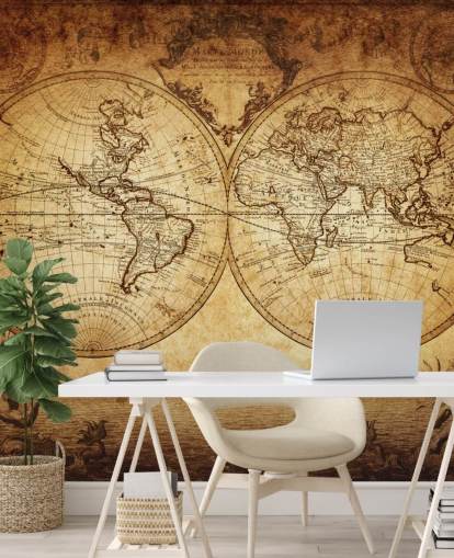 brown customizable world map wallpaper mural called 18th Century World Map for living room brown customizable world map wallpaper mural called 18th Century World Map for living room