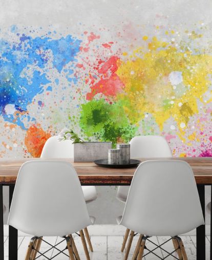 op maat gemaakte wereldkaart behangmuurschildering genaamd World Map Painting voor kantoren en scholen