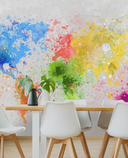 custom world map wallpaper mural called World Map Painting for offices and schools