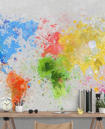 brugerdefineret verdenskort tapetmaleri kaldet World Map Painting til kontorer og skoler