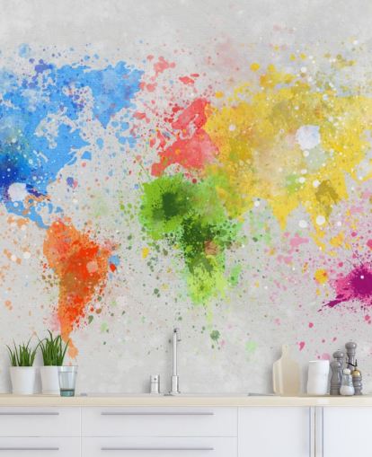 mural de papel pintado de mapa mundial personalizado llamado World Map Painting para oficinas y escuelas mural de papel pintado de mapa mundial personalizado llamado World Map Painting para oficinas y escuelas