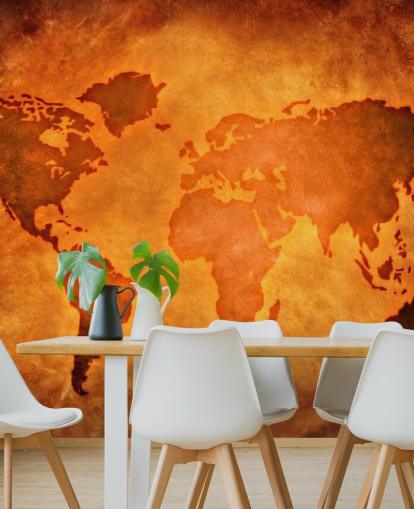 Unique Leather World Map Wallpaper