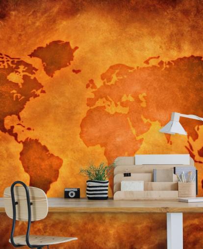 Papier peint unique en cuir avec carte du monde Papier peint unique en cuir avec carte du monde