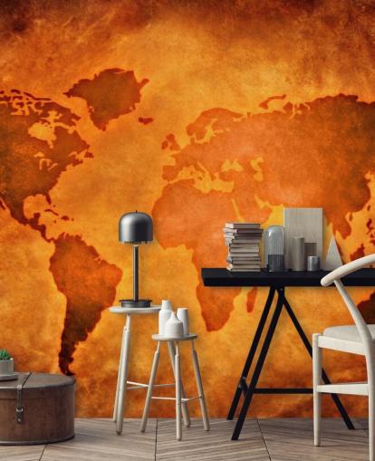 Unique Leather World Map Wallpaper